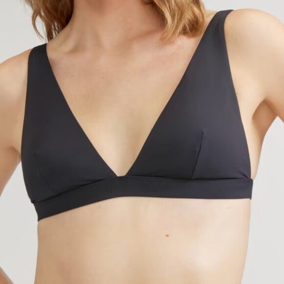 Everlane Women's NWT Black The ReNew Plunge Triangle Swim Top‎ XL/C40.5 - Picture 8 of 11